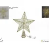 Puntale Stella In Metallo Oro 30Cm Per Labero Di Natale