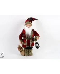 Pupazzo Di Babbo Natale 47 Cm Con Una Lanterna E Sacco