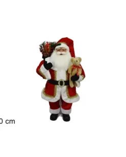 Pupazzo Di Babbo Natale Con Orsacchiotto Da 90 Cm