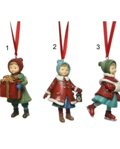 1Pz Addobbo Appendino Bambini In Poliresina Per Albero Di Natale