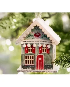 1Pz Addobbo Appendino Casetta In Legno Colorata Per Albero Di Natale