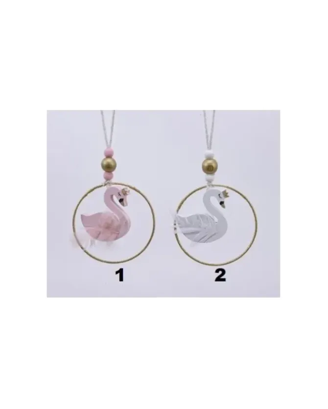 1Pz Addobbo Appendino Decoro Cigno Per Albero Di Natale 8.5Cm