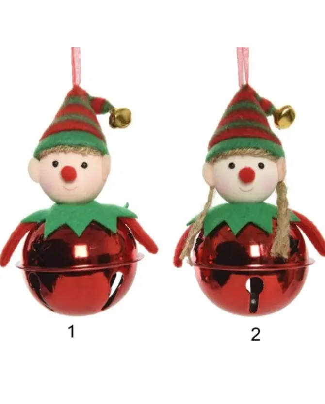 1Pz Addobbo Appendino Elfo Con Sonaglio 11Cm O6Cm