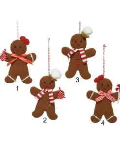 1Pz Addobbo Appendino Omino Pan Di Zenzero 11 Cm Per Albero Di Natale
