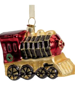 1Pz Addobbo Appendino Treno Di Vetro Per Albero Di Natale