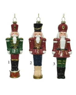 1Pz Addobbo Ornamento Soldatino Schiaccianoci 16.5 Cm In Metallo 3 Colori