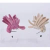 1Pz Addobbo Per Natale Colibri 10Cm In Velluto Rosa/Perla Per Albero Di Natale
