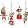1Pz Appendini Addobbo Elfi In Poliresina Palla Candycane Per Albero Di Natale