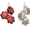 1Pz Decoro Appendino Fiocchi Di Neve In Vetro In Due Colorazioni 2X3X5X4Cm