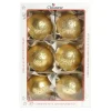 1Pz Pallina Di Vetro Decorata A Mano Oro Opaco 80Mm