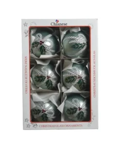 1Pz Pallina Di Vetro Decorata A Mano 80Mm