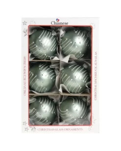 1Pz Pallina Di Vetro Decorata A Mano Tiffany Opaco 80Mm