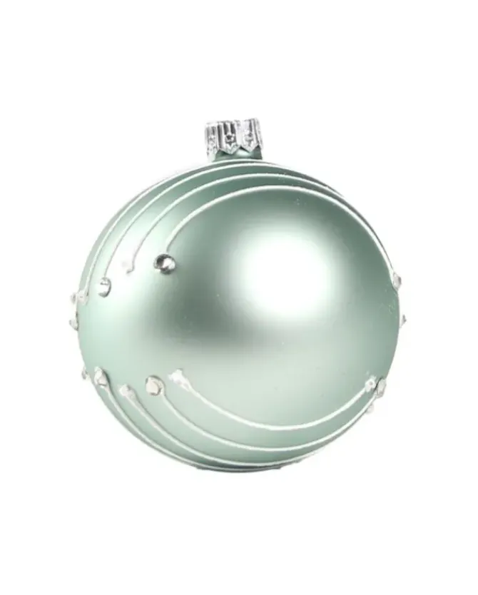1Pz Pallina Di Vetro Decorata A Mano Tiffany Opaco 80Mm
