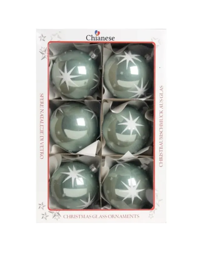 1Pz Pallina Di Vetro Decorata A Mano Tiffany Lucido 80Mm