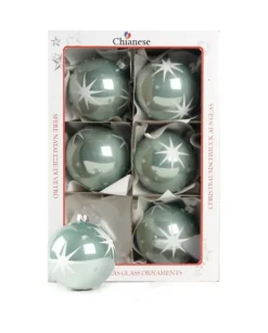 1Pz Pallina Di Vetro Decorata A Mano Tiffany Lucido 80Mm