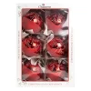 1Pz Pallina Di Vetro Decorata A Mano Rosso Lucido 80Mm