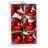 1Pz Pallina Di Vetro Decorata A Mano Rosso Lucido 80Mm