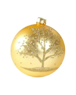 1Pz Pallina Di Vetro Decorata A Mano Oro Opaco 80Mm