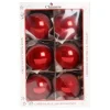 1Pz Pallina Di Vetro Decorata A Mano Rosso Lucido 80Mm