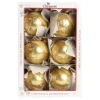 1Pz Pallina Di Vetro Decorata A Mano Oro Opaco 80Mm