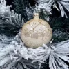 1Pz Pallina Di Vetro Decorata A Mano Champagne Lucido 80Mm