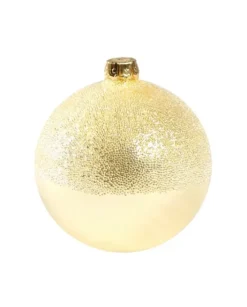 1Pz Pallina Di Vetro Decorata A Mano Champagne Lucido 80Mm