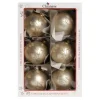 1Pz Pallina Di Vetro Decorata Champagne Opaco 80Mm