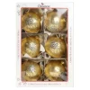 1Pz Pallina Di Vetro Decorata Oro Opaco 80Mm