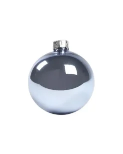1Pz Pallinadi Vetro Liscia 60Mm Per Albero Di Natale Azzurrino