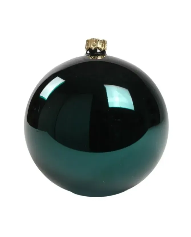 1Pz Pallina Di Vetro Tinta Unita Verde Petrolio Lucido 100Mm