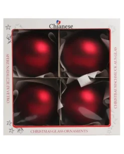 1Pz Pallina Di Vetro Tinta Unita Rosso Opaco 100Mm