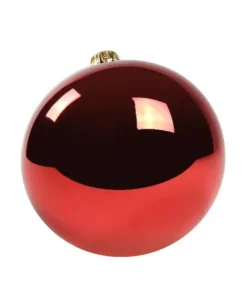 1Pz Pallina Di Vetro Tinta Unita Rosso Lucido 100Mm