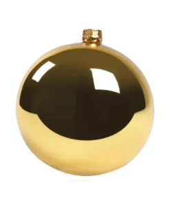 1Pz Pallina Di Vetro Tinta Unita Oro Lucido 100Mm