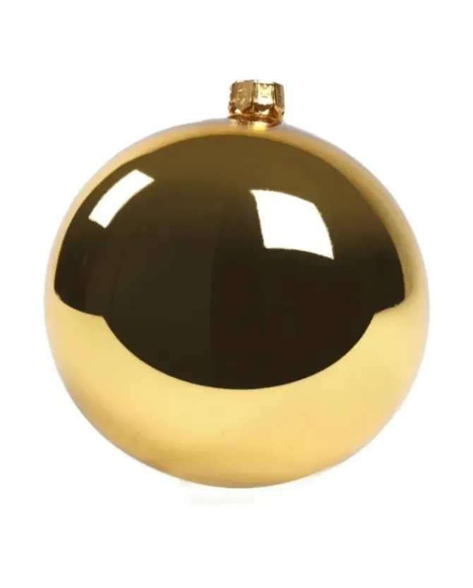 1Pz Pallina Di Vetro Tinta Unita Oro Lucido 100Mm