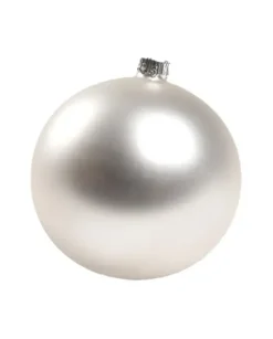 1Pz Pallina Di Vetro Tinta Unita Argento Opaco 100Mm