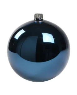 1Pz Pallina Di Vetro Tinta Unita Blu Lucido 100Mm