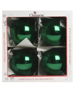 1Pz Pallina Di Vetro Tinta Unita Verde Lucido 100Mm