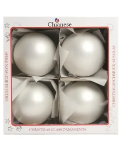 1Pz Pallina Di Vetro Tinta Unita Bianco Opaco 100Mm