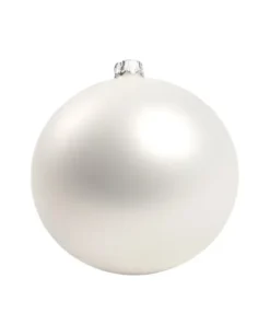 1Pz Pallina Di Vetro Tinta Unita Bianco Opaco 100Mm