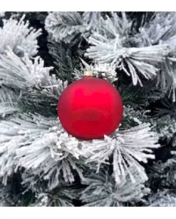 1Pz Pallina Di Vetro Tinta Unita Rosso Opaco 100Mm