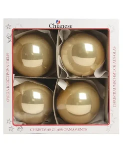 1Pz Pallina Di Vetro Tinta Unita Chapmagne Lucido 100Mm