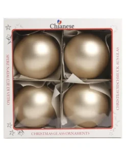 1Pz Pallina Di Vetro Tinta Unita Champagne Opaco 100Mm