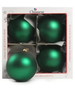 1Pz Pallina Di Vetro Tinta Unita Verde Opaco 100Mm