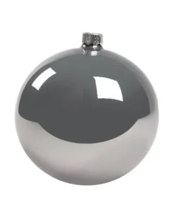 1Pz Pallina Di Vetro Tinta Unita Grigio Lucido 100Mm