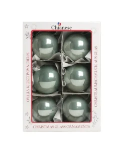 1Pz Pallina Di Vetro Tinta Unita Tiffany Lucido 60Mm Per Albero Di Natale
