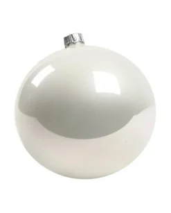 1Pz Pallina Di Vetro Tinta Unita Bianco Lucido 100Mm