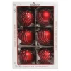 1Pz Pallina In Vetro Decorata A Mano Rosso Opaco 80Mm