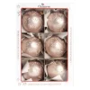 1Pz Pallina In Vetro Decorata A Mano Rosa Opaco 80Mm