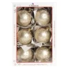 1Pz Pallina In Vetro Decorata A Mano Champagne Opaco 80Mm