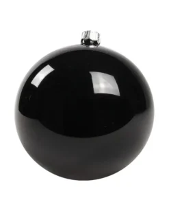 1Pz Pallina In Vetro Tinta Unita Nero Lucido 100Mm